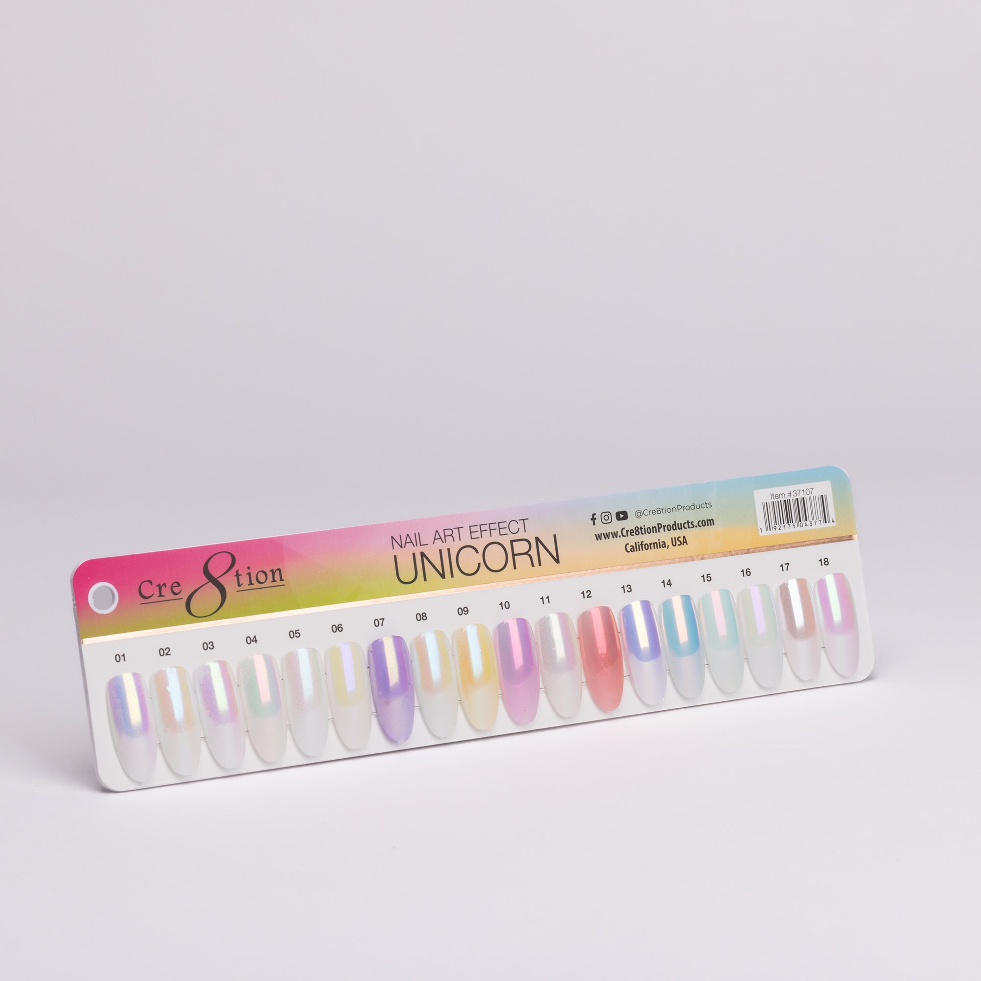 Cre8tion Color Chart - Unicorn Effect 18 colors