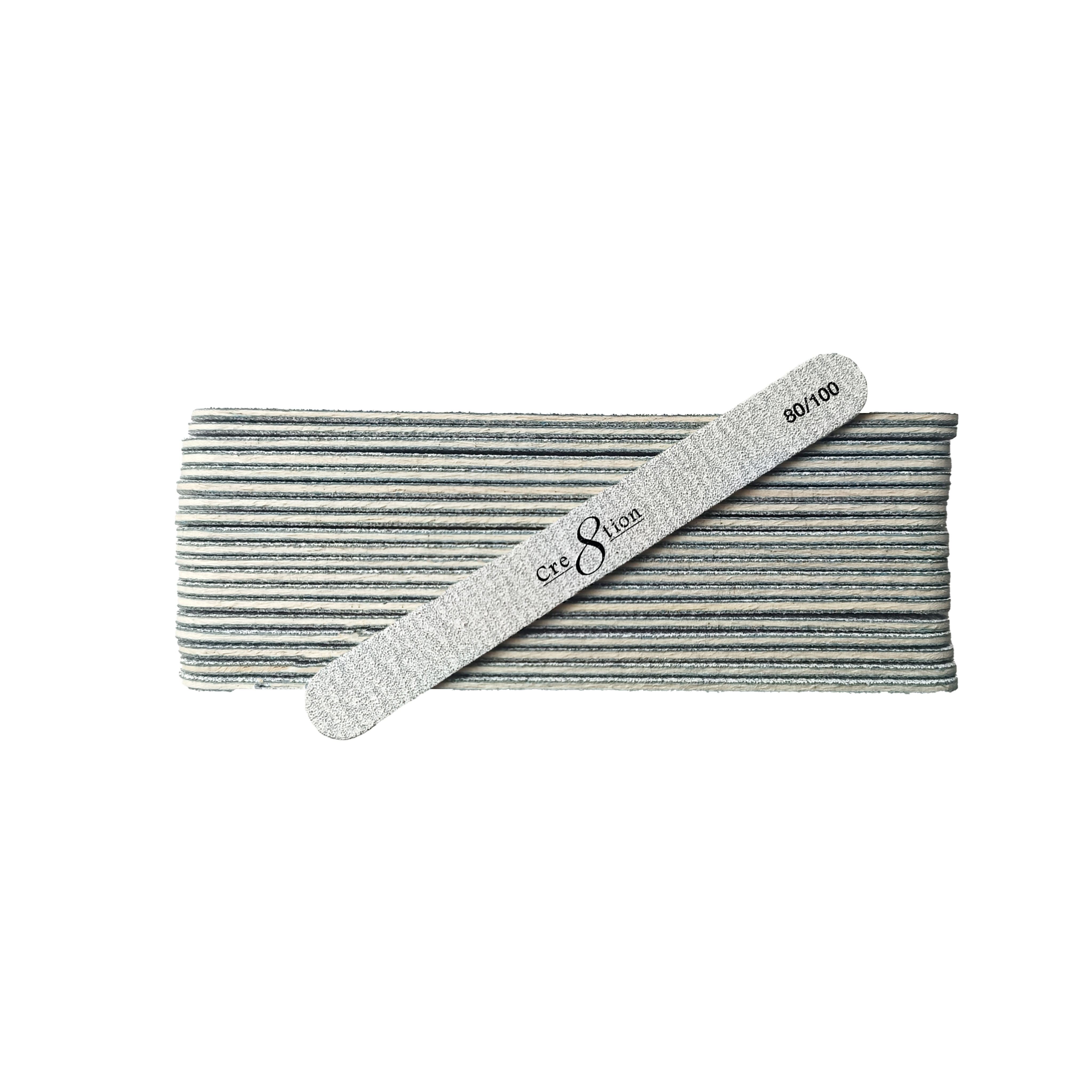Cre8tion Mini Nail File Wood Center Zebra Grit (50 pcs./pack)