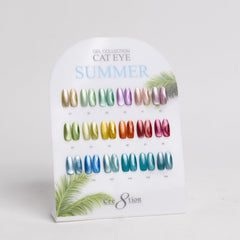 Cre8tion Counter Display Color Chart - Cat Eye Summer 18 colors (37-48 & 139-144)