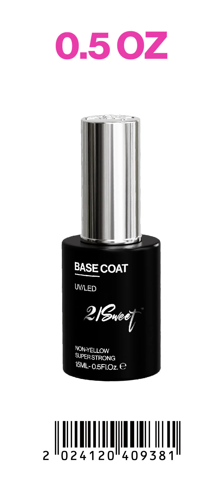 21 SWEET - BASE COAT GEL 0.5 oz. (REG. $9.99). SAVE 40%. NOW $5.99