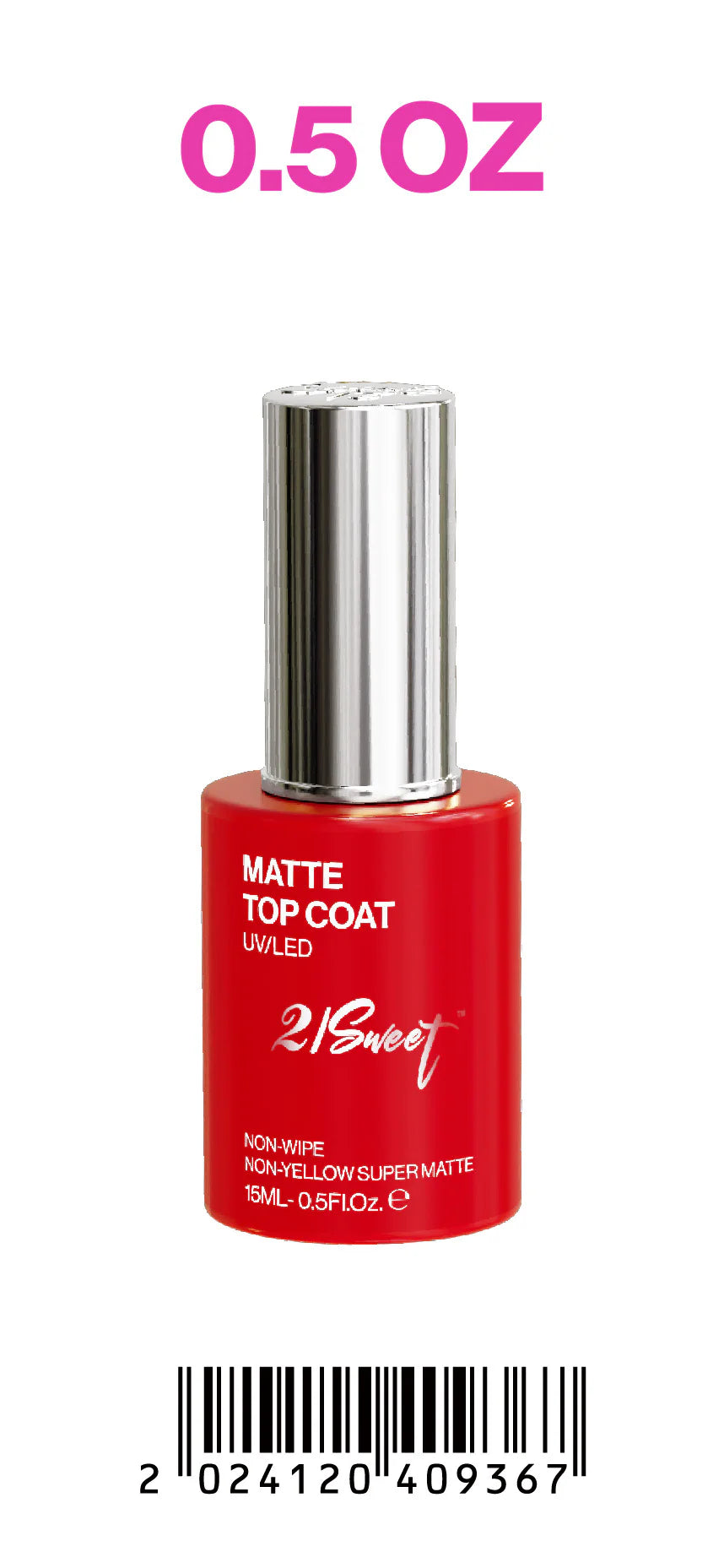 21 SWEET - MATTE TOPCOAT GEL 0.5 oz. (REG. $9.99). SAVE 40%. NOW $5.99
