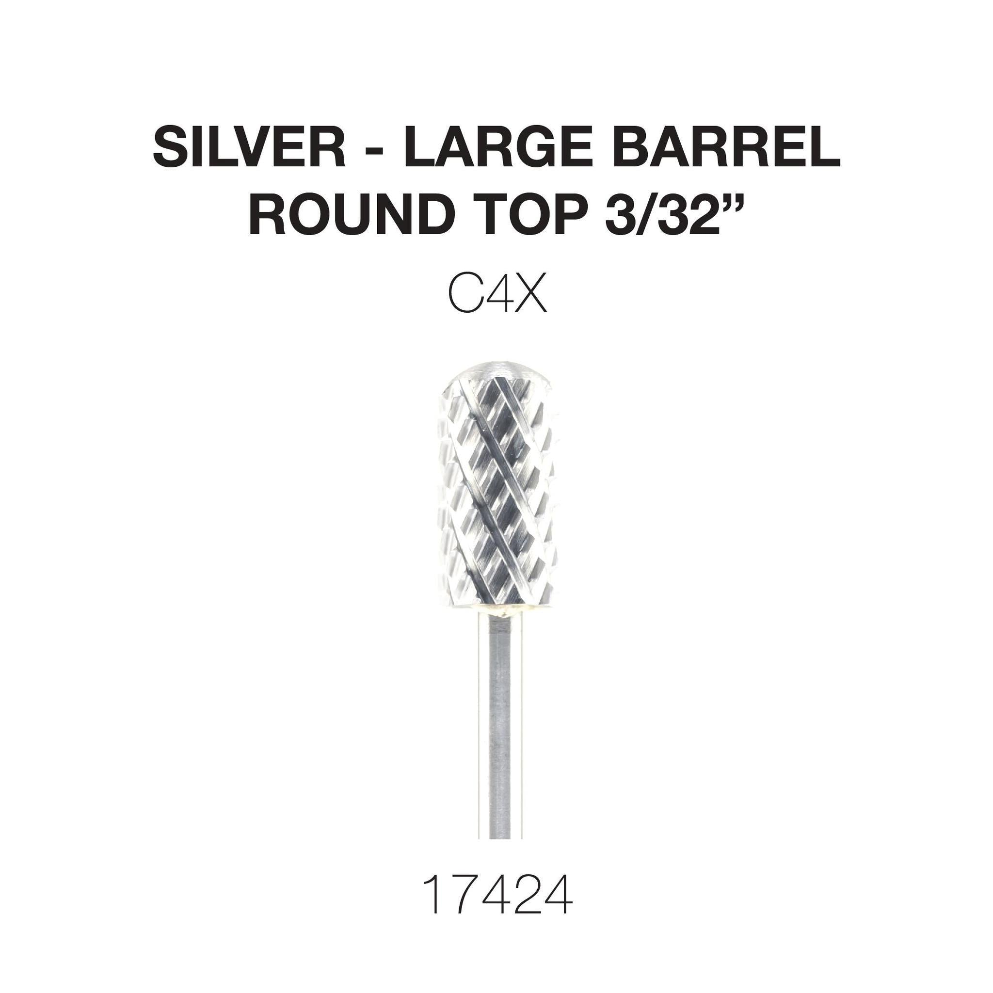 Cre8tion Silver Carbide- Large Barrel-Round Top- 3/32"