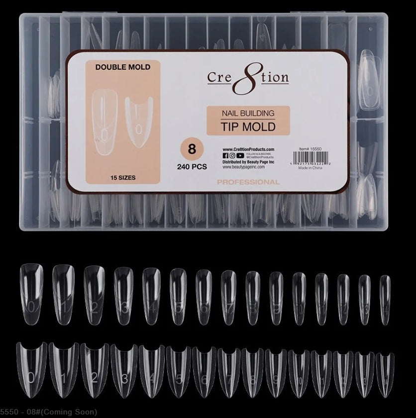 Cre8tion Nail Building Tip Double Mold 08 240pcs