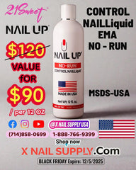 CONTROL NAIL Liquid EMA, 12OZ. MSDS-USA. NAIL UP. NOW $100(REG. $120). 16.66%OFF. NO-RUN, EMA-MSDS.