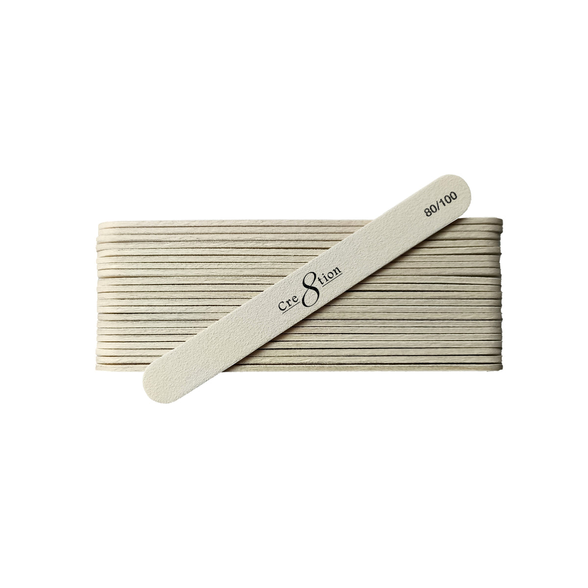 Cre8tion Mini Nail File Wood Center White Grit (50 pcs./pack)